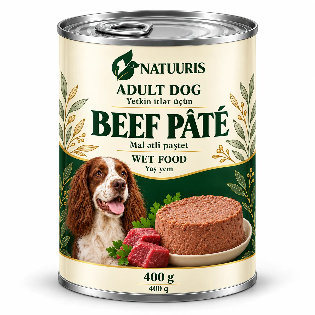 NATUURIS Dog — mal ətli paştet, 400 q — qablaşdırma