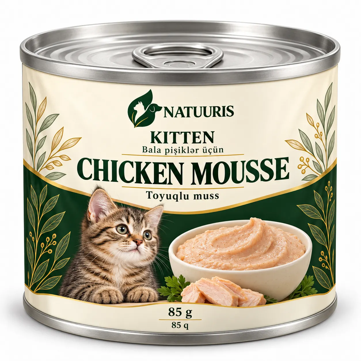 NATUURIS Kitten — toyuqlu muss, 85 q — yeni qablaşdırma