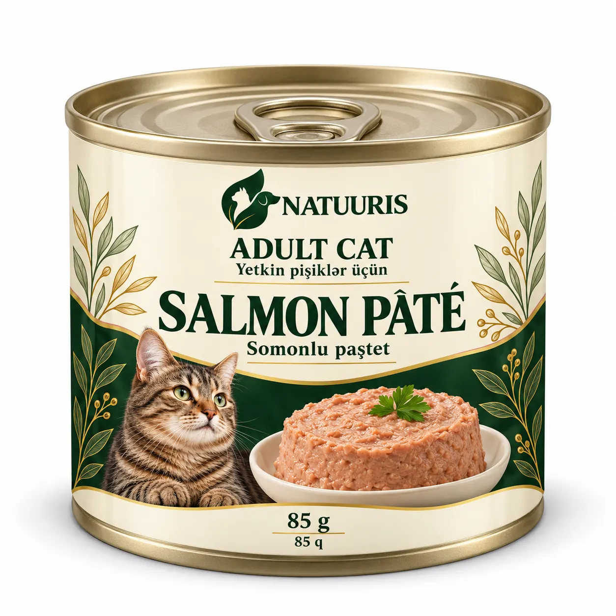 NATUURIS Cat — somonlu paştet, 85 q — qablaşdırma