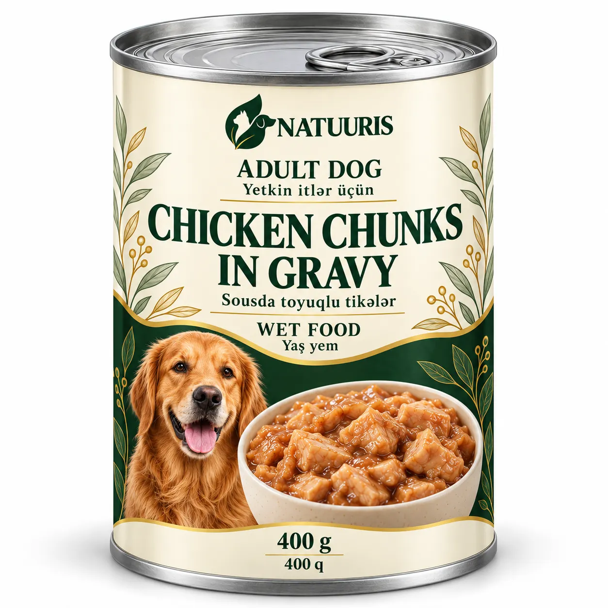 NATUURIS Dog — sousda toyuqlu tikələr, 400 q — qablaşdırma